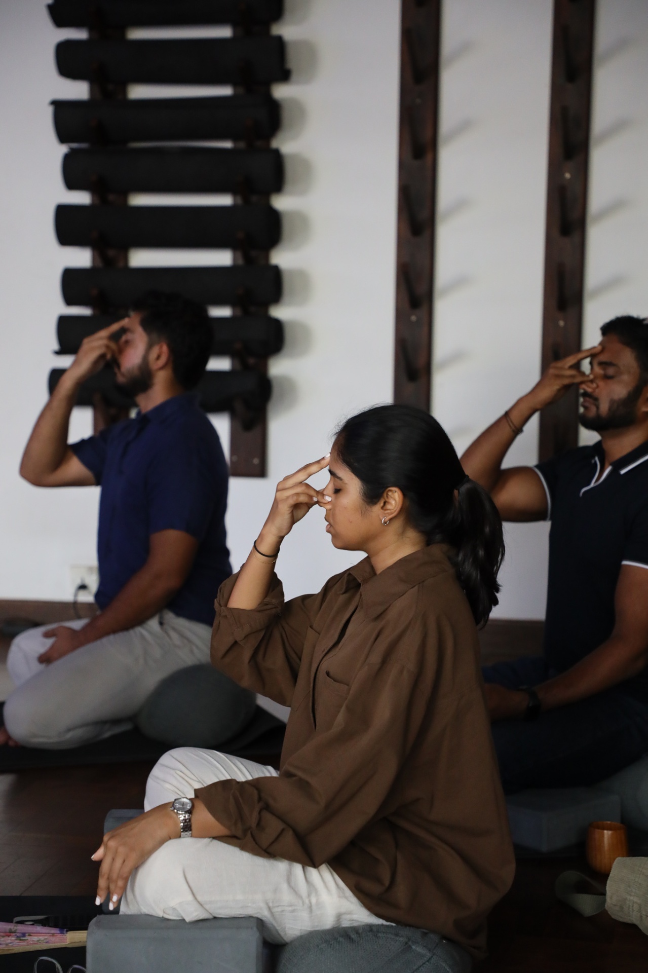 Founders practicing nervous system regulation together